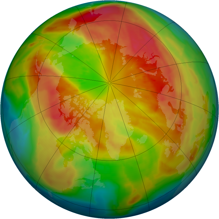 Arctic ozone map for 13 March 2013